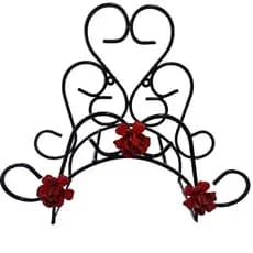 Suporte Para Mangueira De Parede Com Flor Decorativa Em Ferro