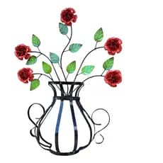 Aplique De Parede Em Ferro Com Flores Artesanal Decoração