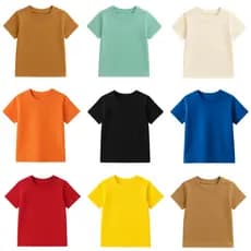 Kit 5 Camisetas Infantil Masculina Manga Curta Lisas Básica 100% Algodão 2 à 8 Anos