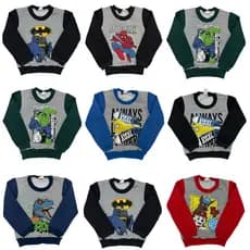 Kit Blusa de Frio Moletom Infantil Flanelada Masculina Quentinha Desenhos Estampados 2 à 6 Anos