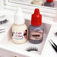 Cola para Cílios Ludurana - Cola Cílios (Transparente) / Cola Tufos (Preta) 10ml, Colagem Rápida e Forte