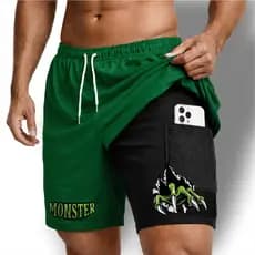Short Compressao 2 em 1 Masculina GARRA 01 para Corrida Academia Treino Maromba Crossfit