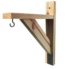 Mão Francesa de Madeira 20x20 cm Suporte Rústico Artesanal para Prateleiras Vasos Estantes Bancadas Decoração