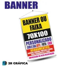 Banner Personalizado Com Foto Logo Sua Arte 100x70cm Impressão Lona Prova D'Água