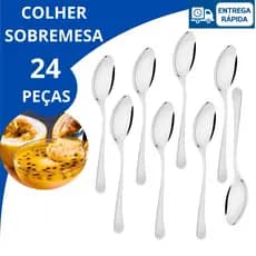 Conjunto 24 Peças de Colheres De Sobremesa em Aço Inox  Para Cozinha Restaurantes Eventos