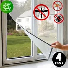Telas Mosquiteira 4/3 ou 1 Janela 150x180cm Removível com Fita Dupla Face Contra Mosquito e Insetos