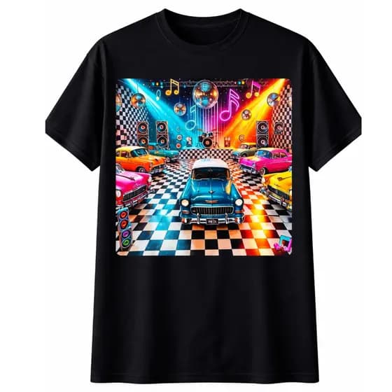 Camiseta Retrô Anos 60 Dance 100% Algodão Toque Macio Boate Luzes Envio Imediato