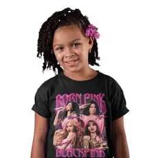 Camiseta Infantil Kpop Blackpink Blusa Algodão Unissex