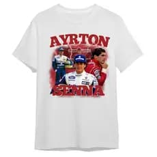 Camiseta Estampa Adulto/Infantil Lançamento Unissex Em Algodao AYRTON SENNA CARRO BRASIL