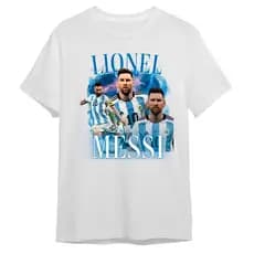 Camiseta Estampa Adulto/Infantil Lançamento Unissex Em Algodao MELHOR DO MUNDO MESSI