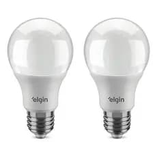 Kit 2 Lâmpadas Led 9w Elgin Bivolt Bulbo 6500k E27 Luz Branca Economica