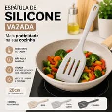 Espátula de Silicone 28cm Vazada Antiaderente Resistente ao Calor Cozinha