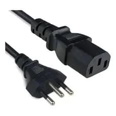 Cabo de alimentação de 1,50 m com três polos para PC, televisão e monitor padrão.
