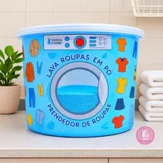 kit lavanderia conjunto de potes organizador 2 potes para sabão em pó e prendedores