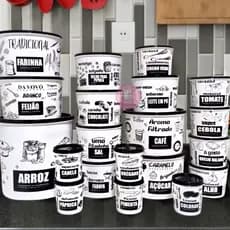 Kit Potes de Mantimentos 20 Peças – Potes Organizadores de Cozinha Premium armazenamento de alimento armário cozinha