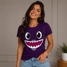 Conjunto de família Bebê tubarão 100% Algodão camisetas personalizadas