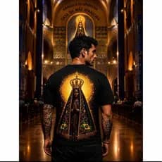 CAMISETA DEVOCOTOS DE NOSSA SENHORA APARECIDA ESTAMPA DTF CRISTÃ RELIGIOSA UNISSEX