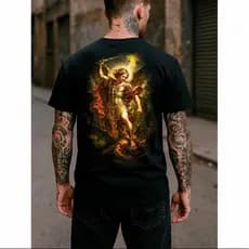 Camiseta São Miguel Arcanjo intecessor T shirt Unissex Camisa Estilosa Em Dtf Blusa Casual