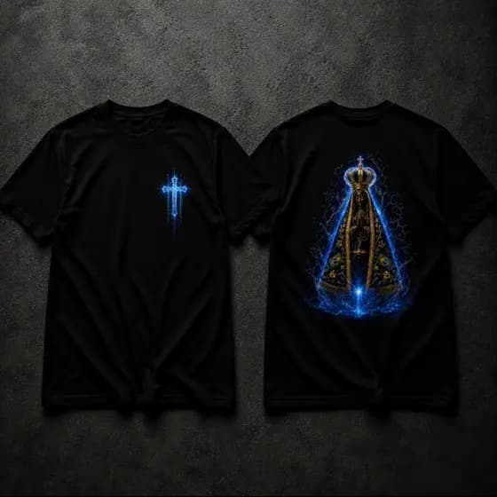 Blusa Unissex Virgem Maria devoção camiseta disponivel nos tamanhos do P ao G3 Estampa Dtf igreja católica