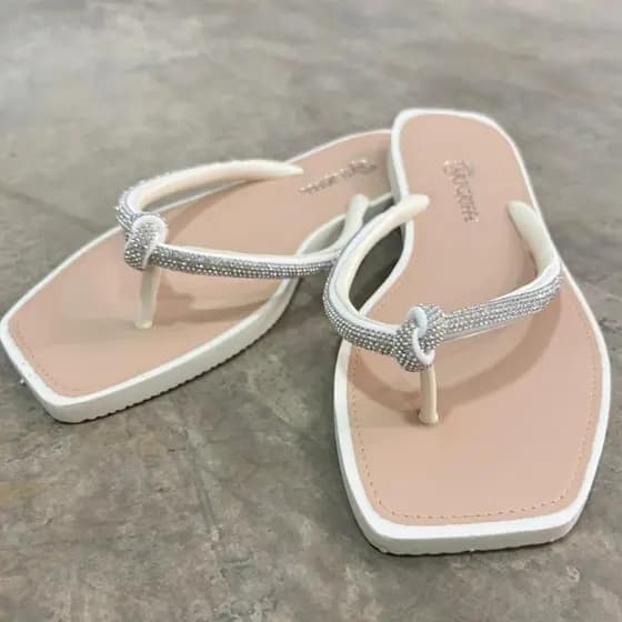 Chinelo Feminino Bico Quadrado Rasteirinha Nozinho Conforto Estilo Macio Verão Helena Griffe