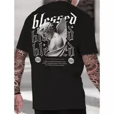 Camiseta Blessed, Camiseta algodão, Camiseta Casual, Camiseta adulta Camisa Streetwear Camisa básica