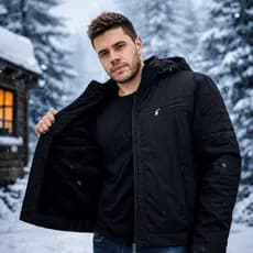 Jaqueta Masculina Sarja Com Capuz Removível Impermeavel Forrada Peluciada Frio Qualidade Boa Quente Importada Motoboy