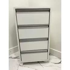 Gaveteiro móvel multiuso com rodinhas em MDF Branco