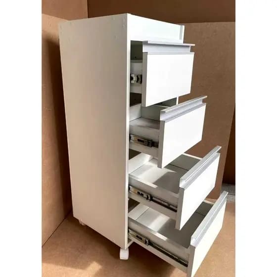 Carrinho auxiliar gaveteiro estética em MDF mesa cabeceira criado mudo 80 cm Branco ou Preto