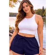 Shortinho Shorts Feminino Moda Tamanho G1 ao G4 Várias Cores Praia Piscina Short Tactel Verão
