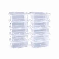 Jogo 10 Potes 500ml Transparente Plástico BPA Free Geladeira Freezer Microondas