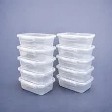 Kit 10 Potes 800ml Com Travas Laterais Transparente Plástico Armazenar Alimentos Multiuso Organizar