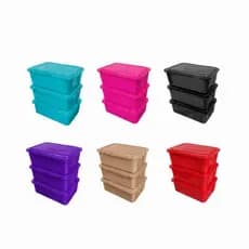Kit 3 Potes 4 Litros Microondas freezer Geladeira Armazenar Alimentos