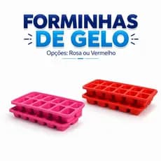 Kit até 4 Formas de Gelo Cubos Forminha Retangular Plastico Reutilizavel