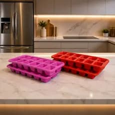 Kit 4 Formas de Gelo Plástico Retangular Geladeira Freezer Festas