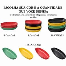 Kit Petisqueira Canoa Resistente para Petiscos Churrasco Porções Plástico Durável