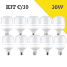 Kit 10 Lâmpadas Bulbo LED 30W Branco Frio 6500K