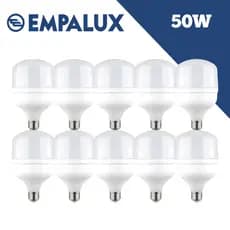 Kit 10 Lâmpadas Alta Potência 50W ECO 6500K E27 EMPALUX Potente