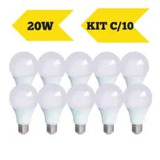 Kit 10  Lâmpadas Alta Potência Led BR 20W