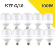 Kit 10 Lâmpadas LED Alta Potência 100W – Branco Frio 6500K – Soquete E27