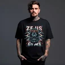 Camiseta Estampada Academia GYMS Zeus Treino Pesado 100% Algodão Imperdivel