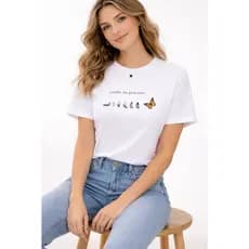 Camiseta Feminina Confie no Processo Borboleta Estampa Motivacional  100% Algodão Promoção Envio Ja