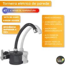 Torneira Elétrica Cozinha Enerbras Plus 4T 4 Temperaturas Bivolt 127V/220V Economica