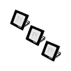 Kit 3 Refletor LED Slim Avant 10W Bivolt IP65 Branco Quente ou Frio Jardim Fachada Externa