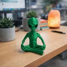 Estatueta E.T Meditando Decorativo