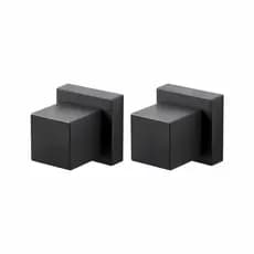 Kit 02 Acabamentos De Registro Quadrado Padrão Deca Para Banheiro Chuveiro/Geral Metal Preto Fosco