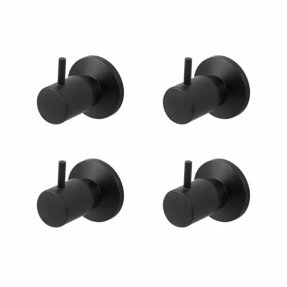 Kit 04 Acabamentos De Registro Padrão Deca Para Banheiro Chuveiro/Geral Metal C90 Preto Fosco
