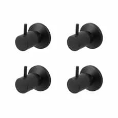 Kit 04 Acabamentos De Registro Padrão Deca Para Banheiro Chuveiro/Geral Metal C90 Preto Fosco
