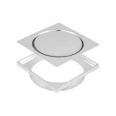 Ralo Click 10 x10 Cromado Inteligente Para Banheiro Com Porta Grelha Em ABS