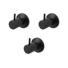 Kit 03 Acabamentos De Registro Padrão Deca Para Banheiro Chuveiro/Geral Metal C90 Preto Fosco