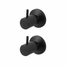 Kit 02 Acabamentos De Registro Padrão Deca Para Banheiro Chuveiro/Geral Metal C90 Preto Fosco